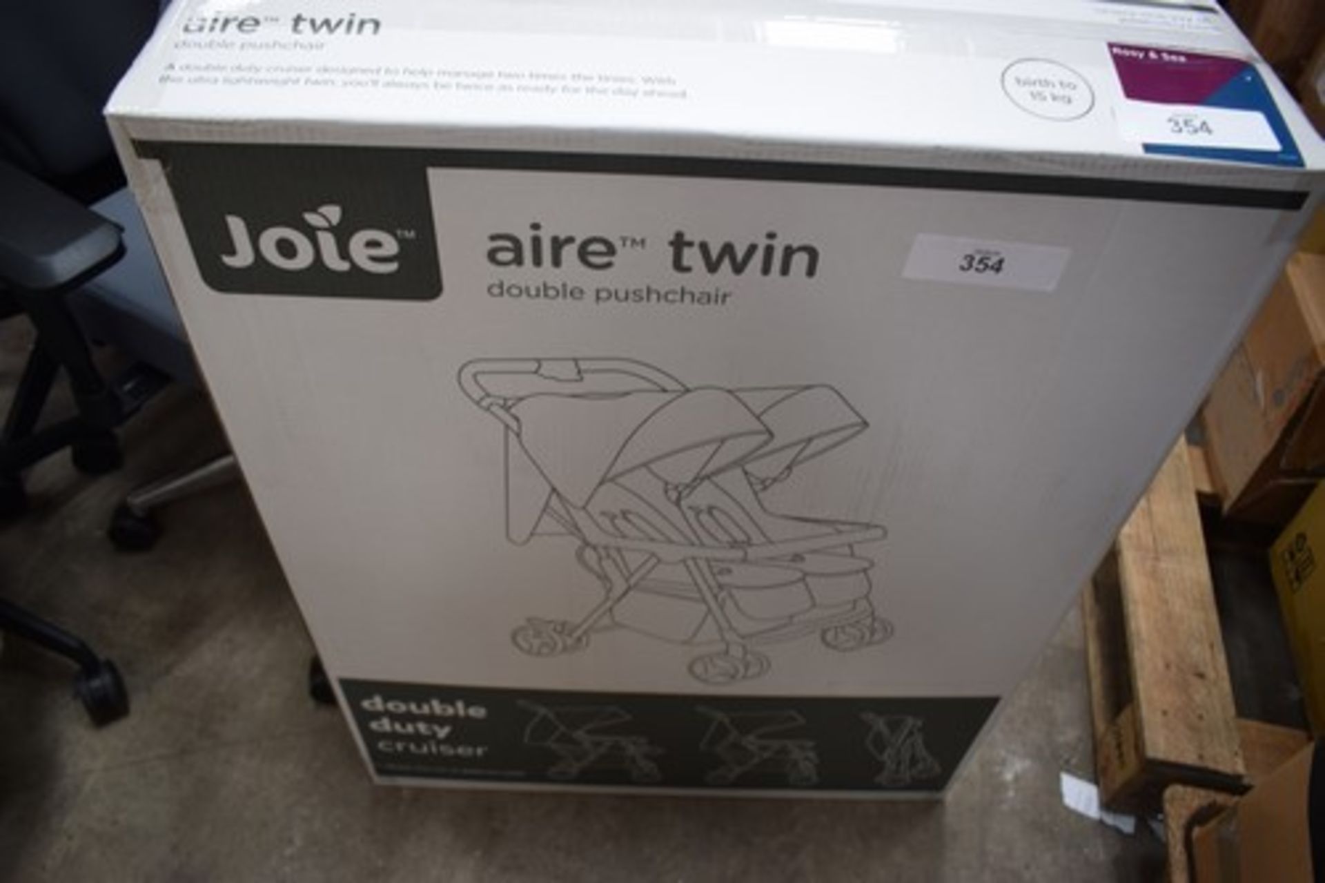 1 x Joie Aire twin Rosy & Sea double pushchair, code: S1217AERNS000, EAN: 5056080606156 - sealed new