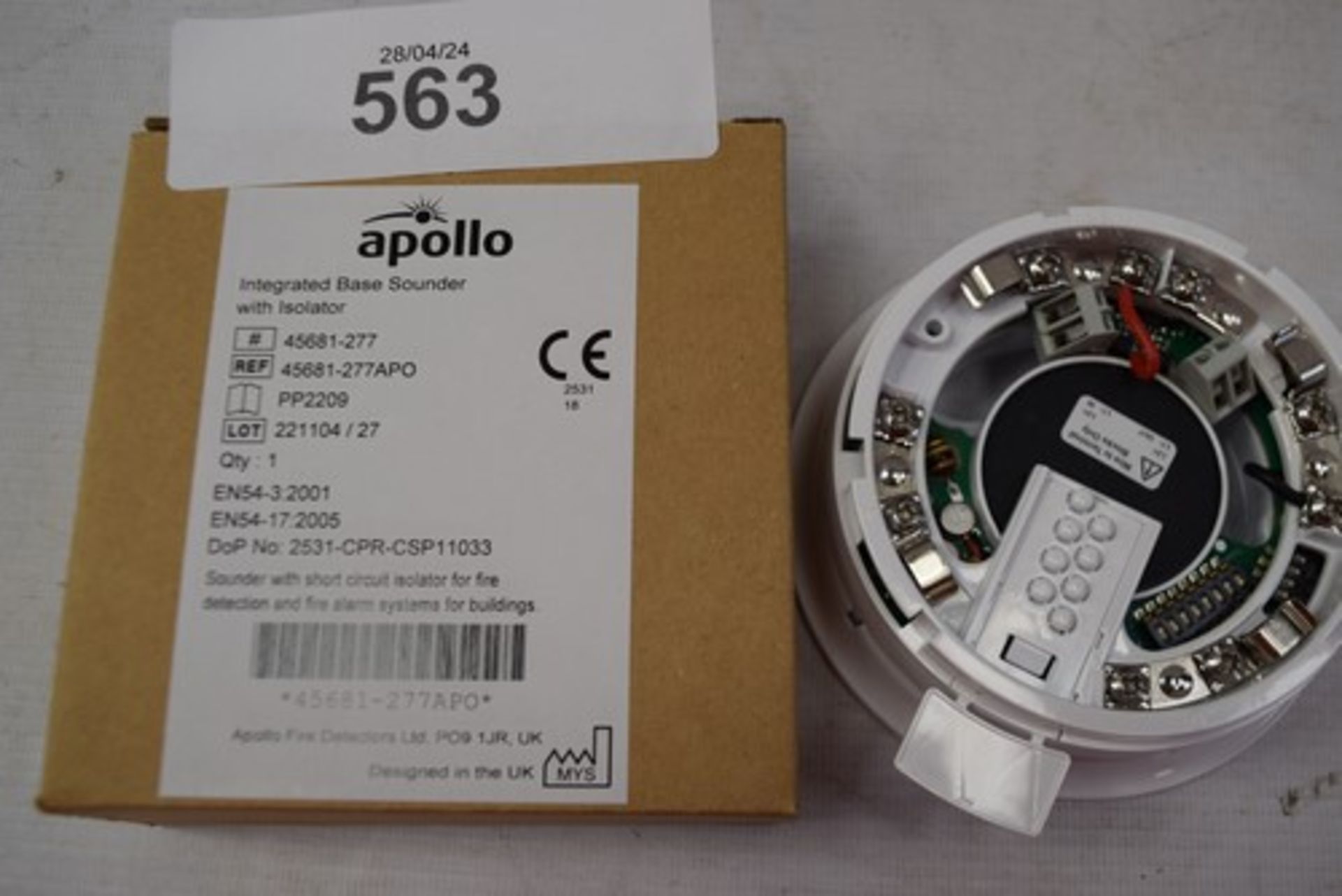 12 x Apollo integrated base sounders with isolators, Ref:- 45681-277APO - new in box (GS5) - Image 2 of 2