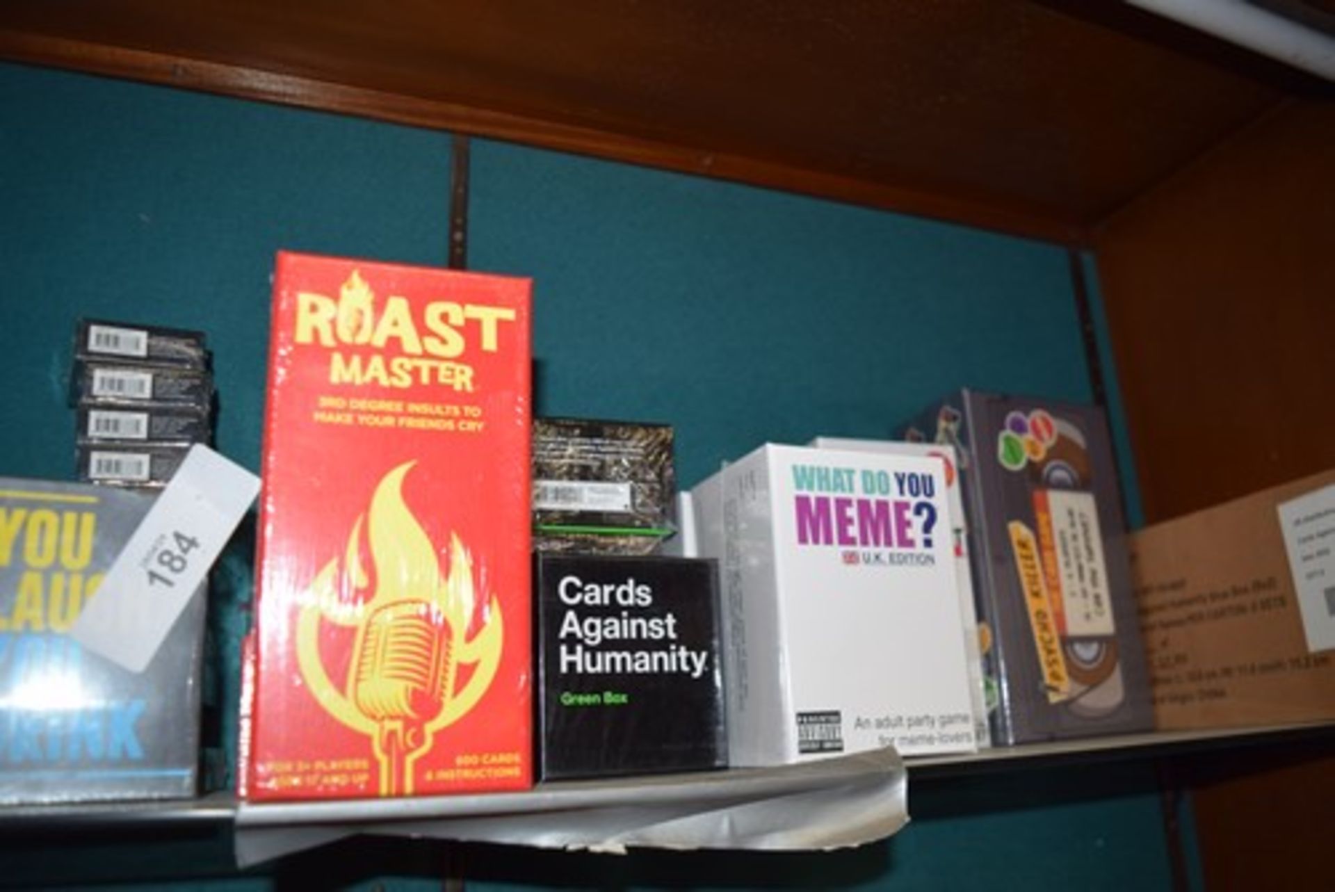 A large selection of adult games, including Cards against Humanity green box, What Do You Meme, 3