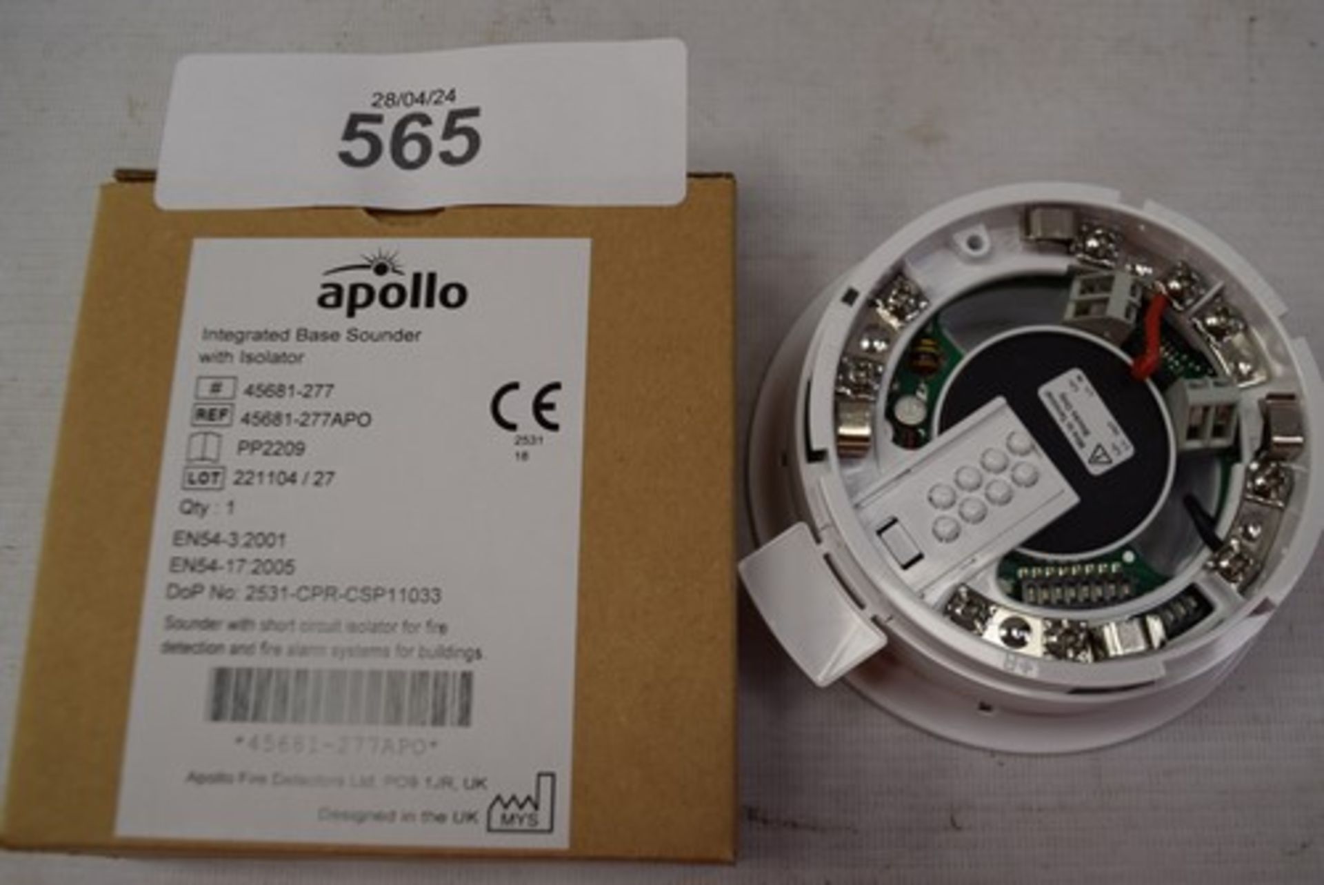 12 x Apollo integrated base sounders with isolators, Ref:- 45681-277APO - new in box (GS5) - Image 2 of 2