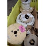 A selection of wire, including 1 x 100m reel of RR Kabel 2.5mm white, 2 x PXcables 50m reels, 1 x