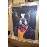 1 x Sir Montague Barksalot picture by Louise Brown, size 72 x 92cm, framed - new (FS)