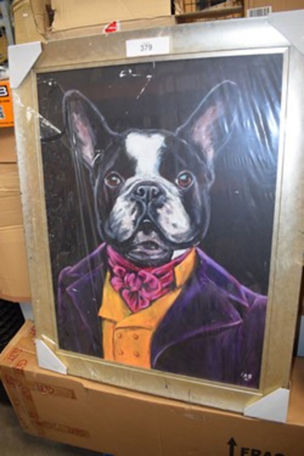 1 x Sir Montague Barksalot picture by Louise Brown, size 72 x 92cm, framed - new (FS)