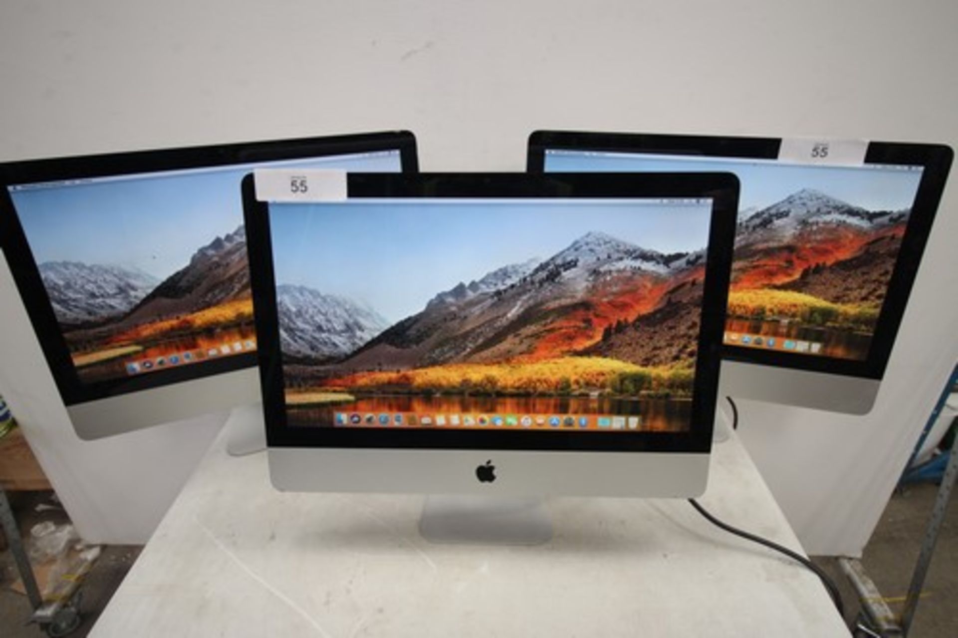 3 x Apple iMac 21.5" desktop computers, model No: A1311, powers on ok, not tested - second-hand (