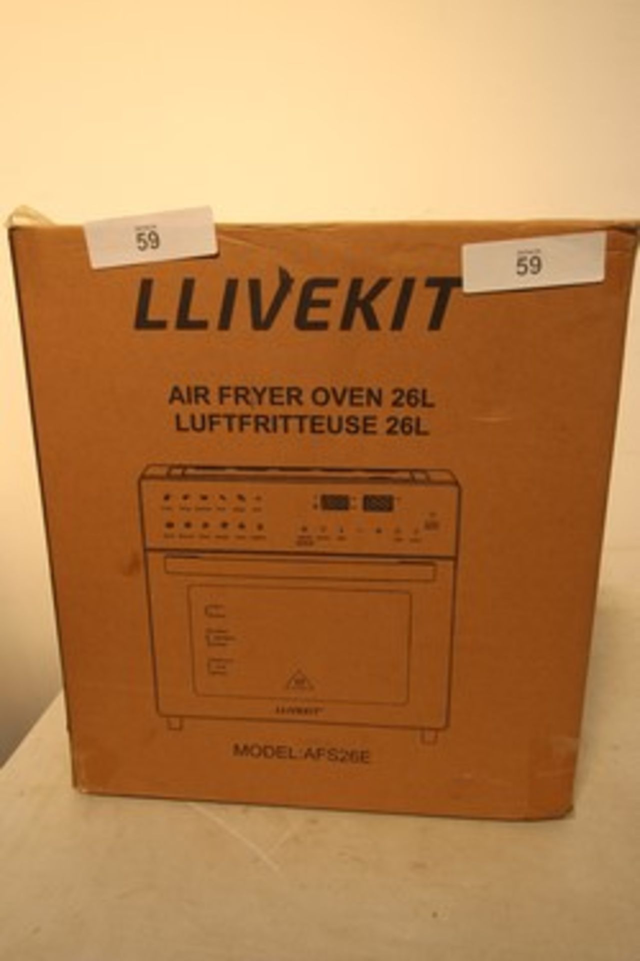 1 x Llivekit 26L air fryer oven, model No: AFS26E - sealed new in box (ES2)
