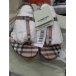 1 x pair of Burberry Emily check sandals, size UK3 - new in box (E3B)