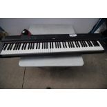 1 x Yamaha P-225B digital piano, powers on ok, not fully tested, cracked case lower right - second-