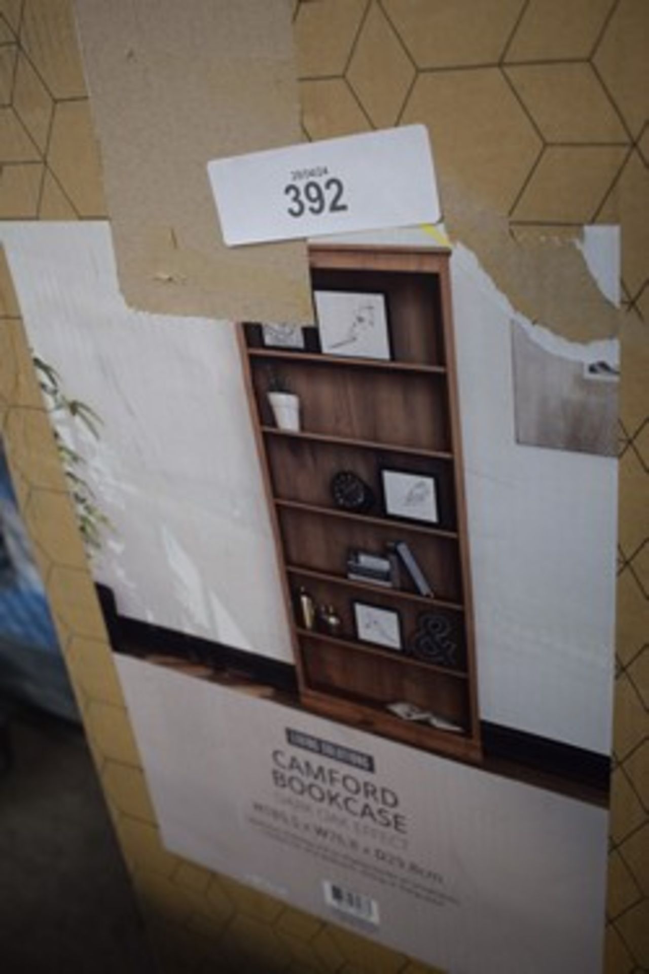 1 x Living Solutions, Canford dark oak effect bookcase, size 80.5 x 6.8 x 29.8cm - new in box (FS6)
