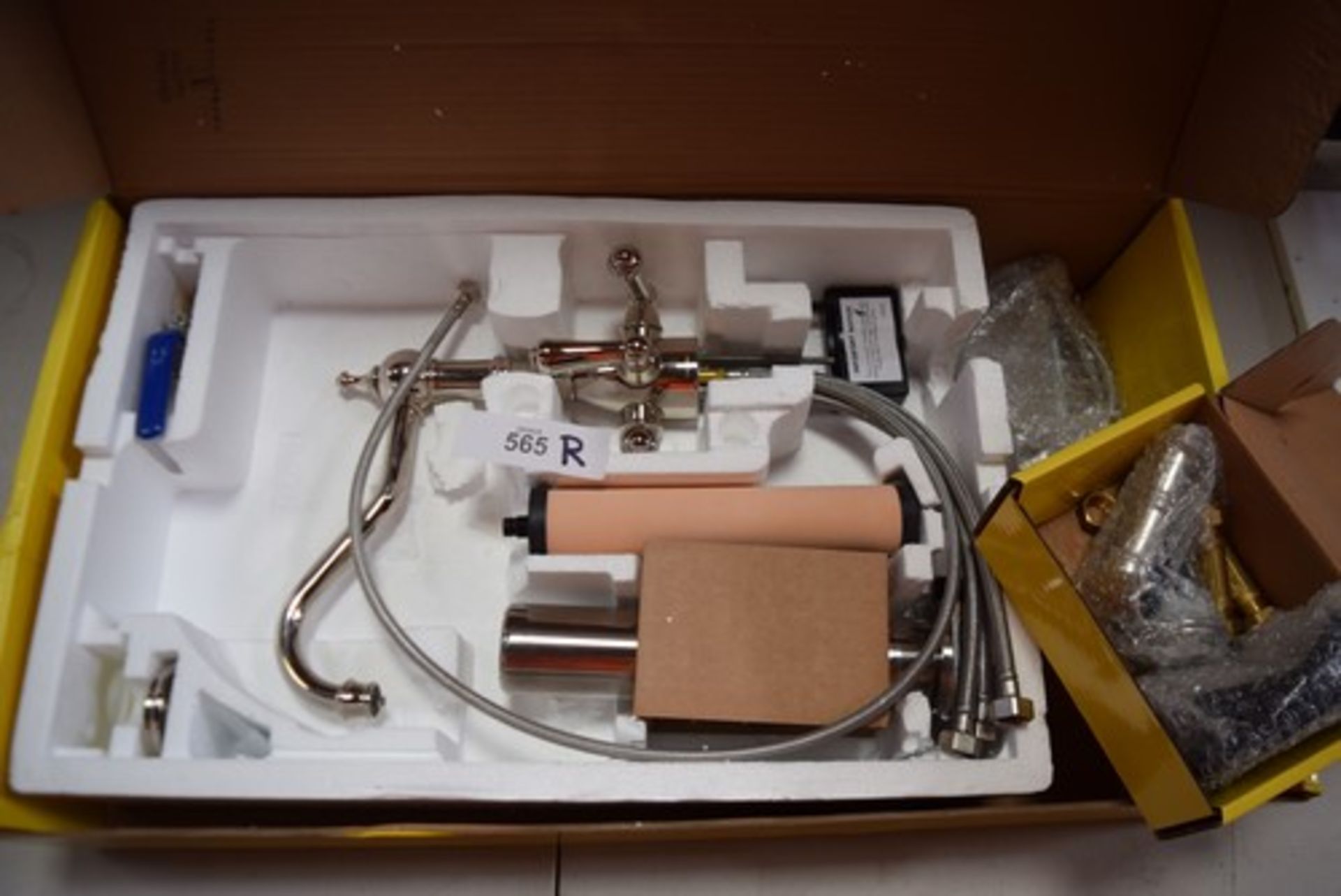 1 x Perrin and Rowe Picardie triple lever nickel sink filter tap and rinse, item No: 1575NI - new in