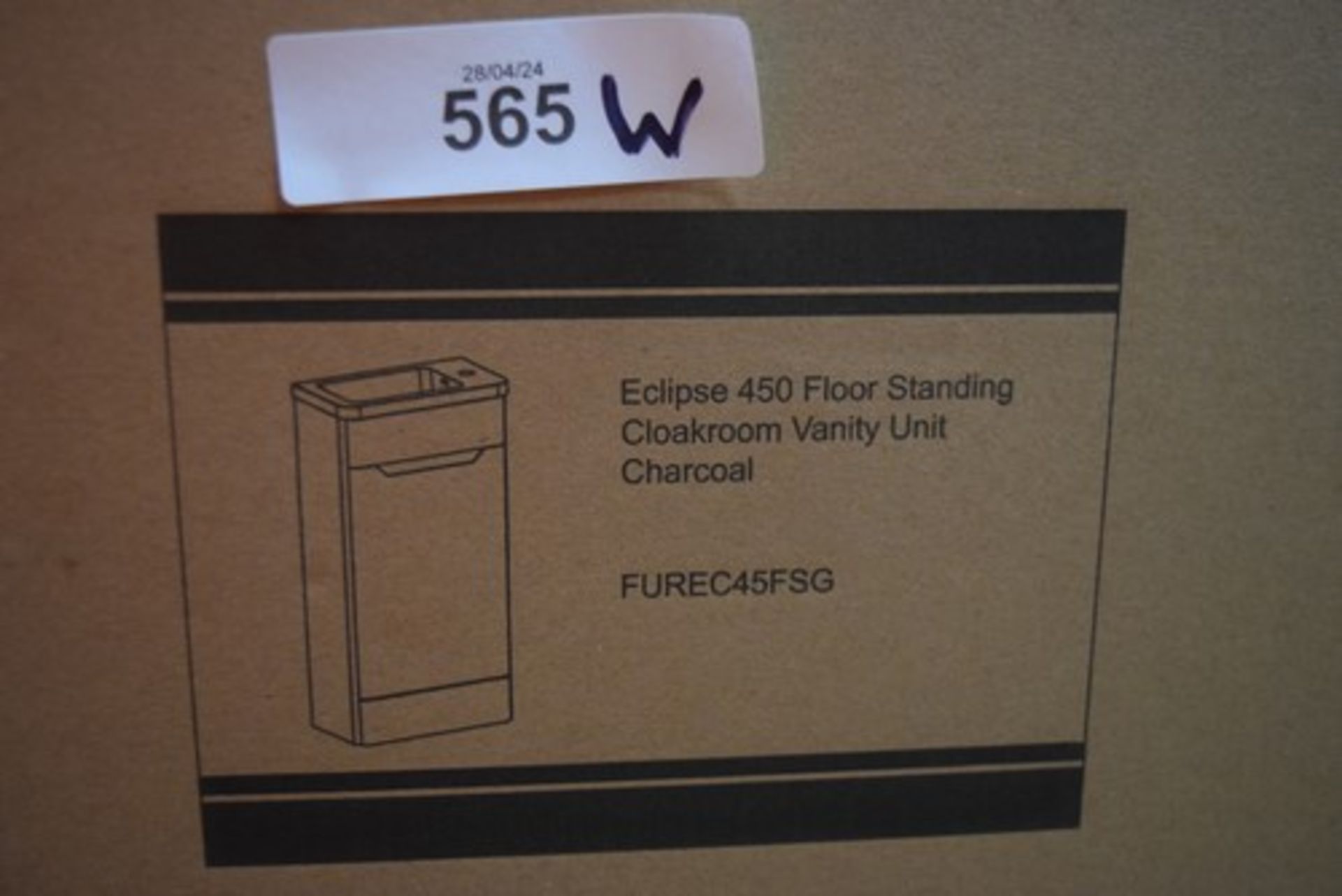 1 x Cubico Eclipse 450 floor standing vanity unit, charcoal, item No: FUREC45FS6, together with 1