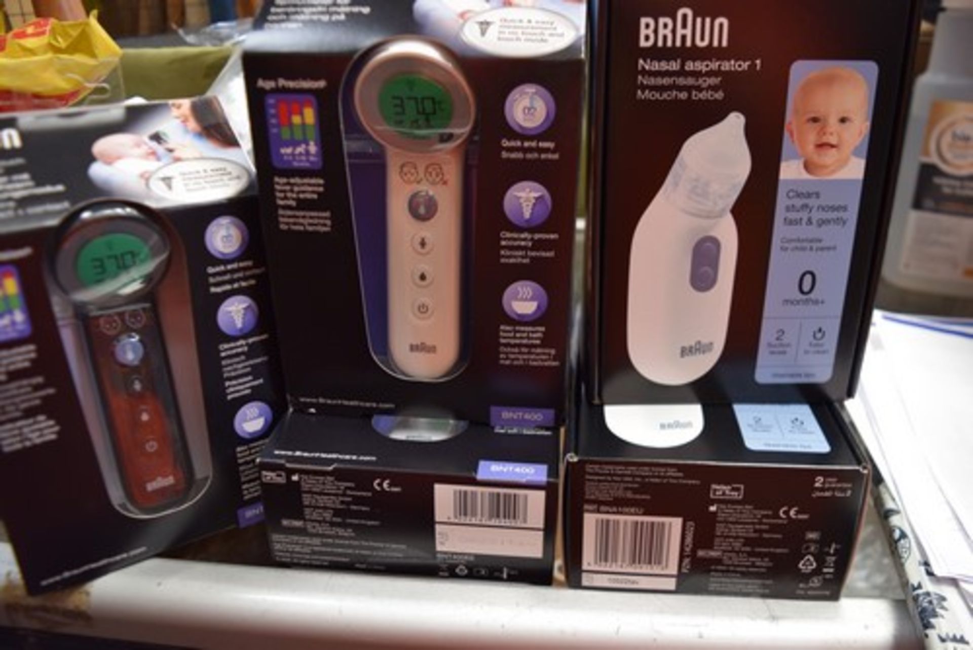 2 x Braun nasal aspirator 1 units, Ref: BNA100EU, EAN: 4022167001016, 2 x Braun BNT400 No Touch +