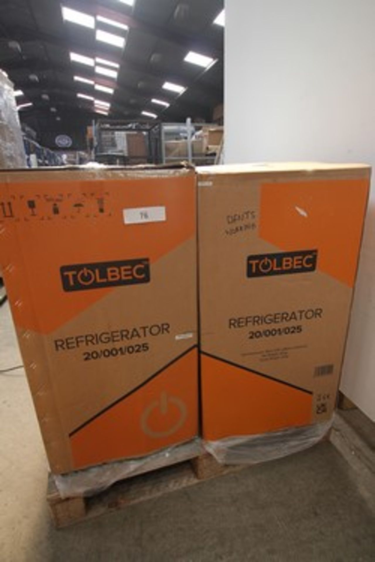 2 x Tolbec refrigerators, model No: 20/001/025, dents to fridges and boxes (please see photos) -