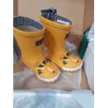 4 x pairs of children's Joules baby welly tiger print boots, sizes 2 x 4 and 2 x 6 - new in box (