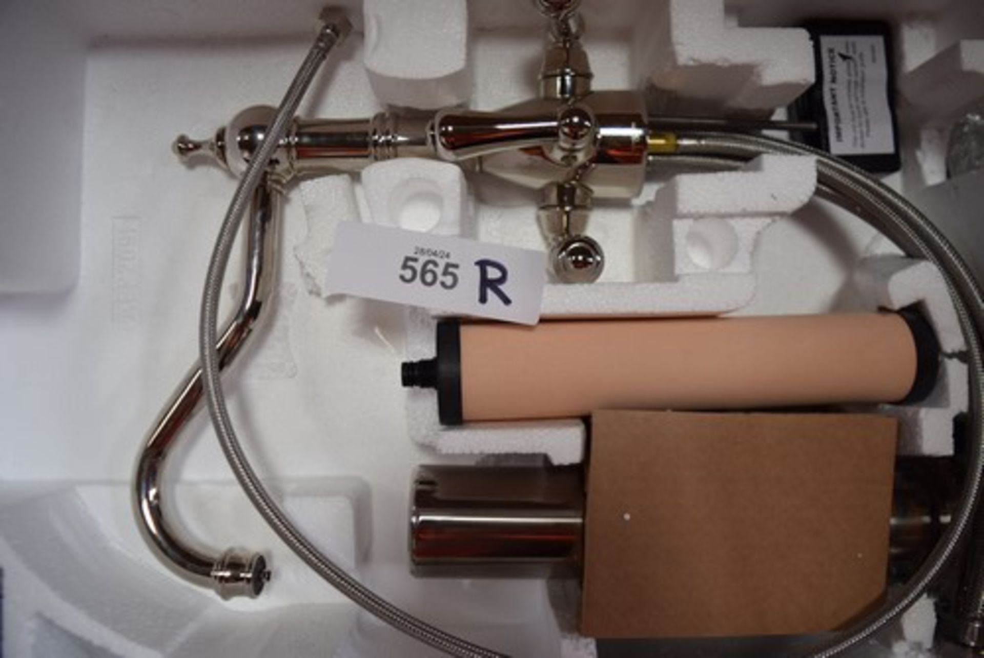 1 x Perrin and Rowe Picardie triple lever nickel sink filter tap and rinse, item No: 1575NI - new in - Image 2 of 3