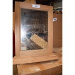 1 x light oak framed mirror - New (FS)