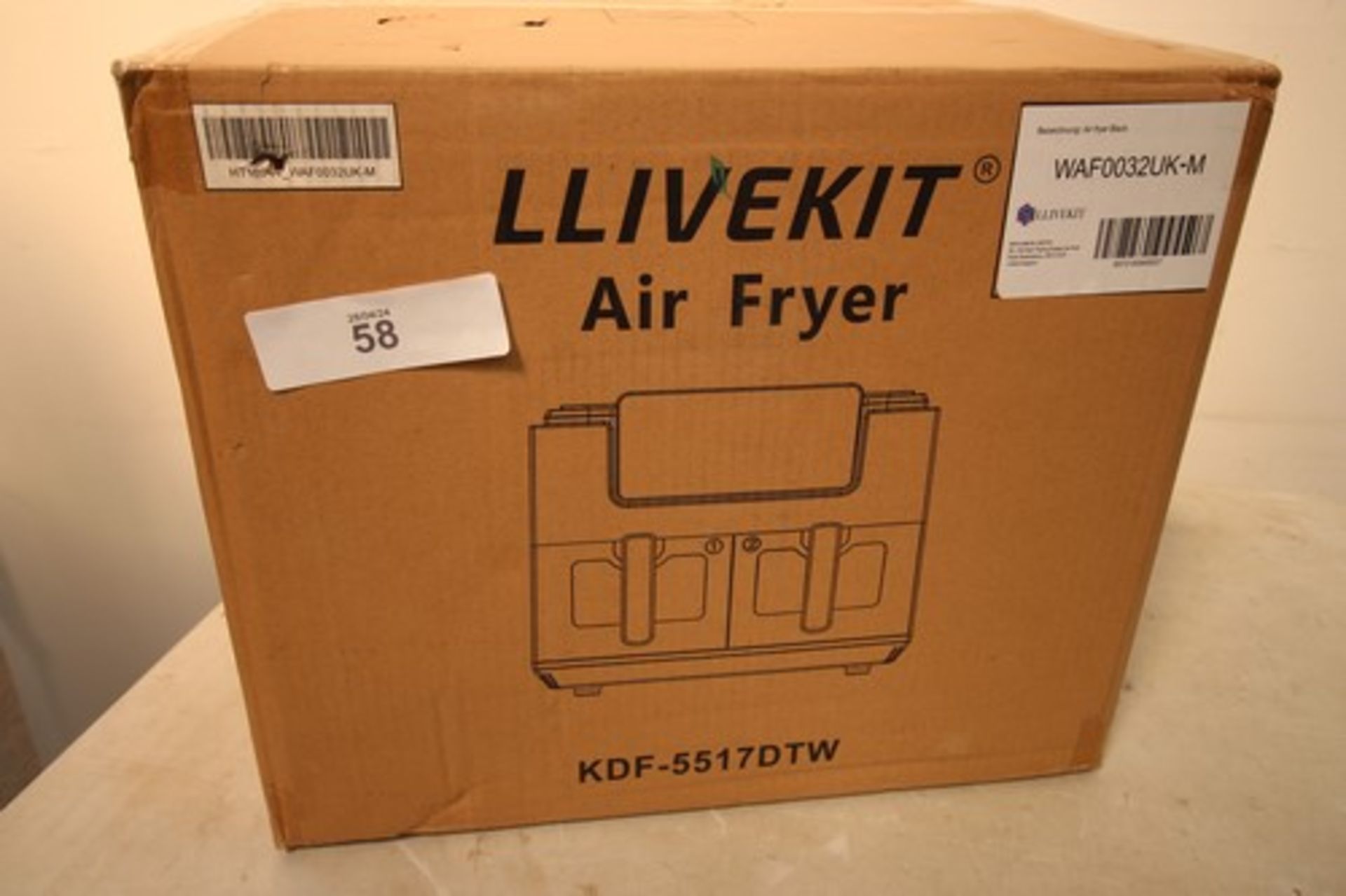 1 x Llivekit double air fryer, model No: KDF-5517DTW - sealed new in box (ES2) - Image 2 of 2