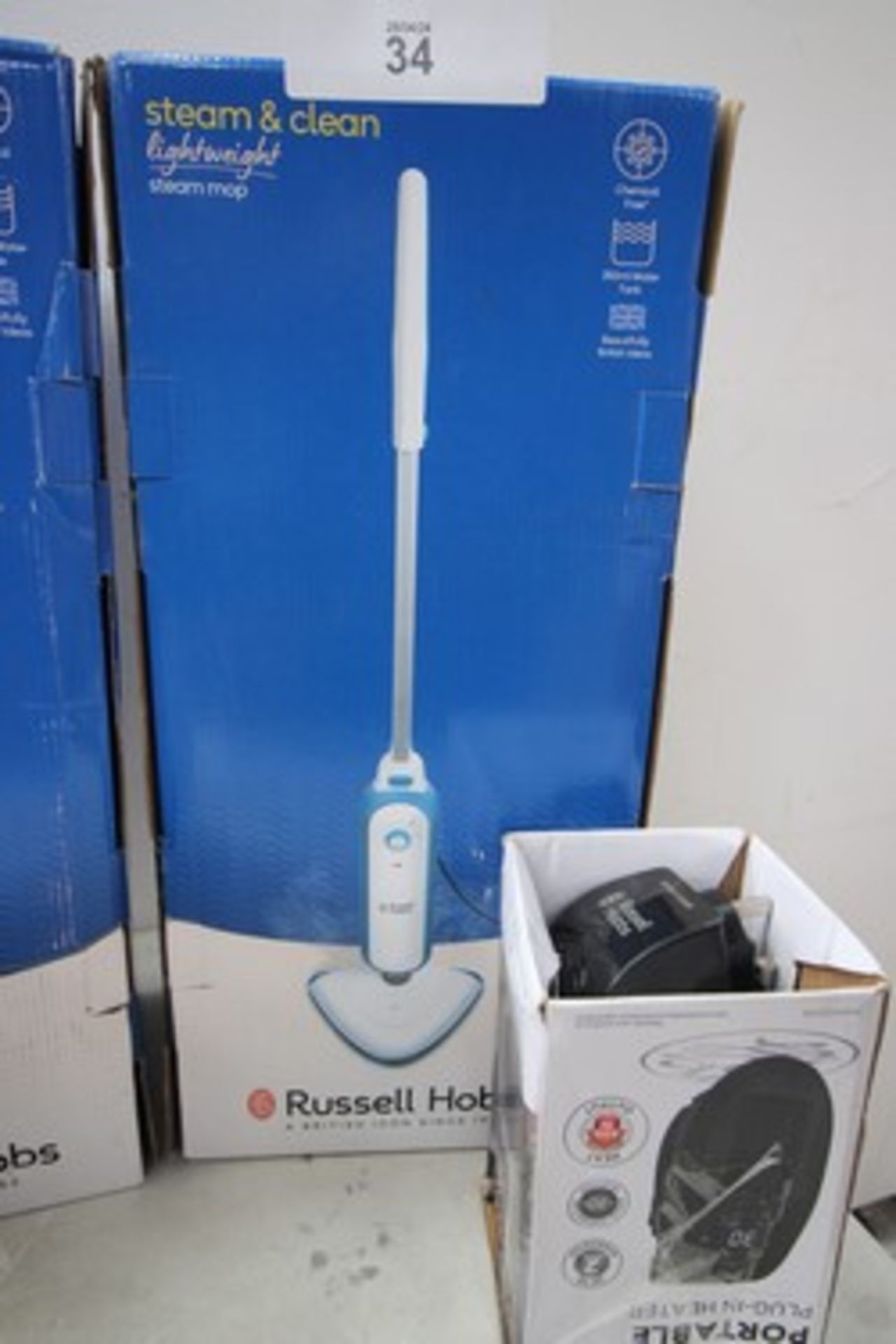 5 x Russell Hobbs products, including light weight steam cleaners, ceramic heaters and 4L mini - Image 2 of 3