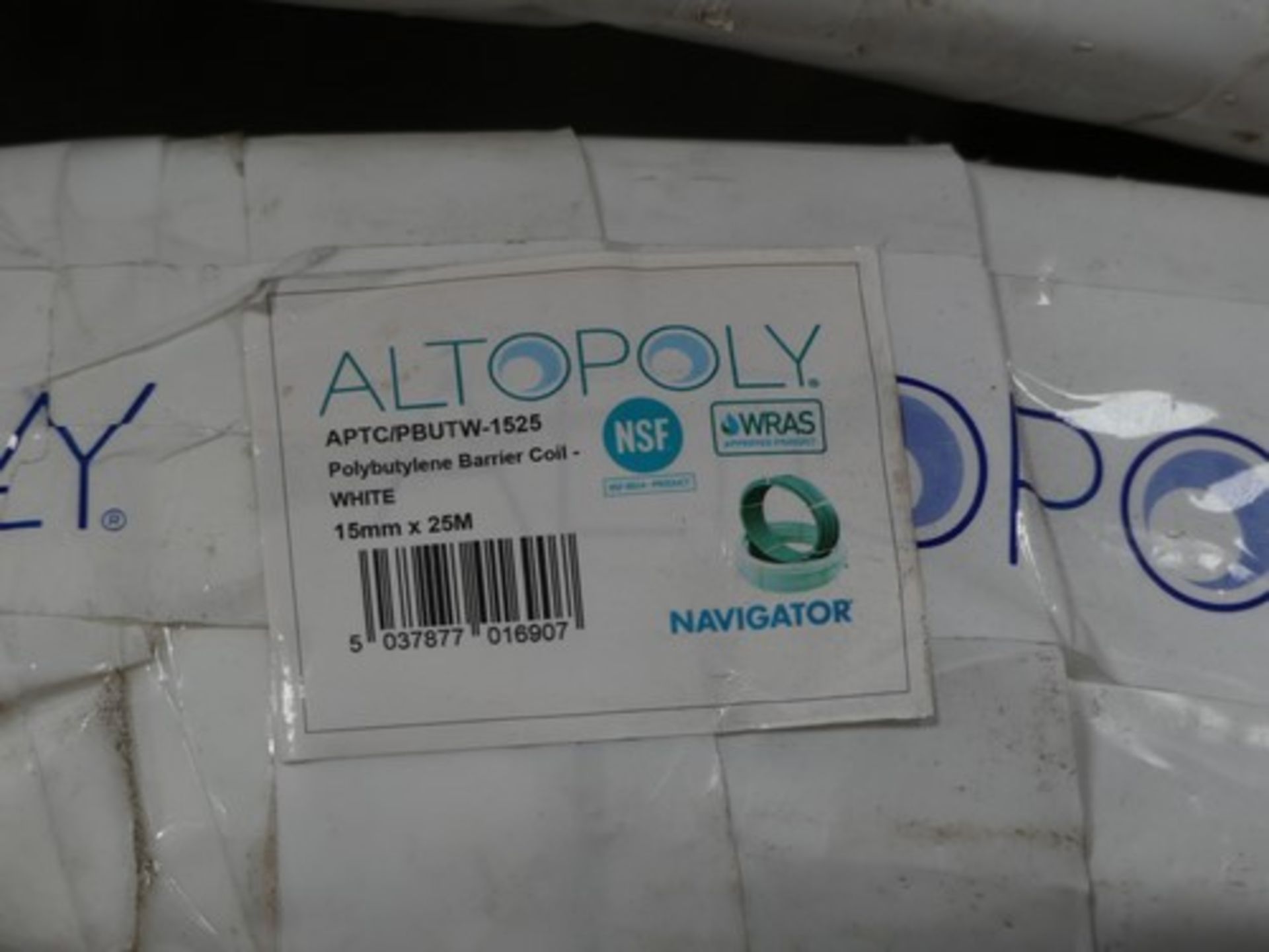 6 x rolls of Altopoly polybutylene barrier coil, comprising 3 x rolls of 15mm x 25m - white, 1 x - Image 2 of 5