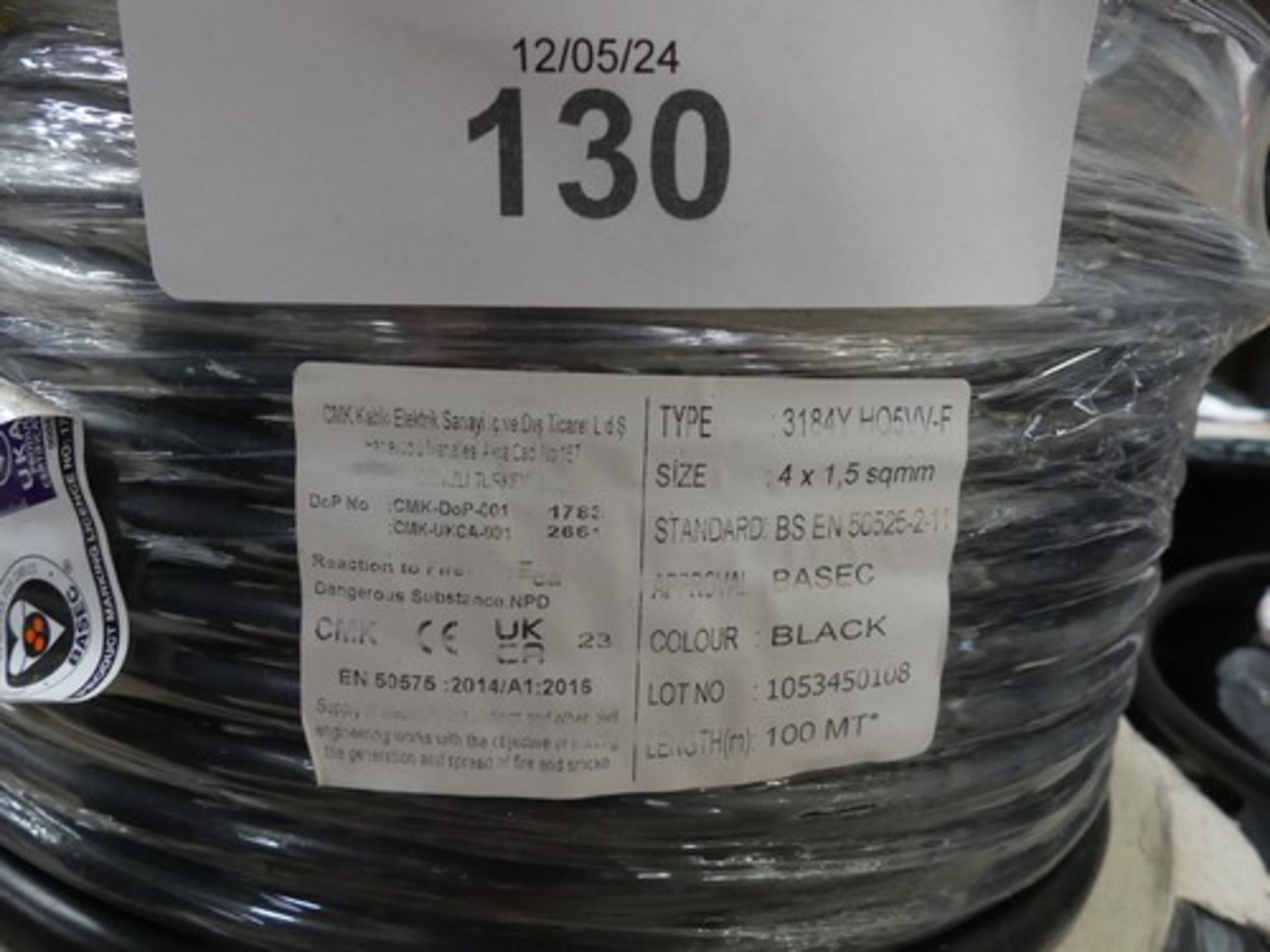 6 x 100m reels of Trident 4 core, 1.5mm BaseC cable - new (GSF13) - Image 3 of 3