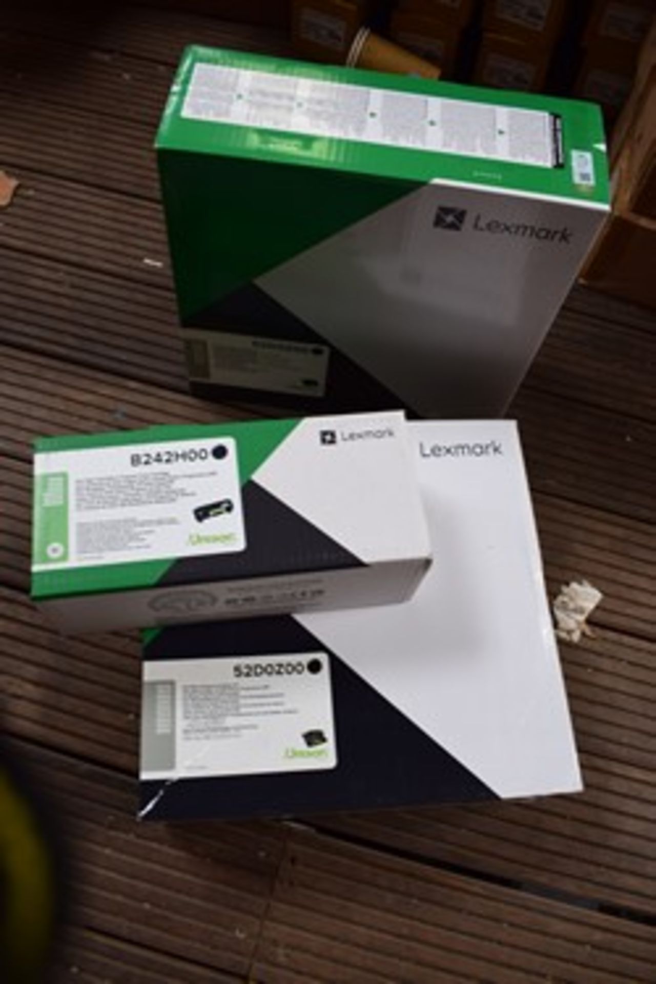 2 x Lexmark 52D0Zoo imaging units and 1 x Lexmark B242H00 high yield toner cartridge - Sealed new in