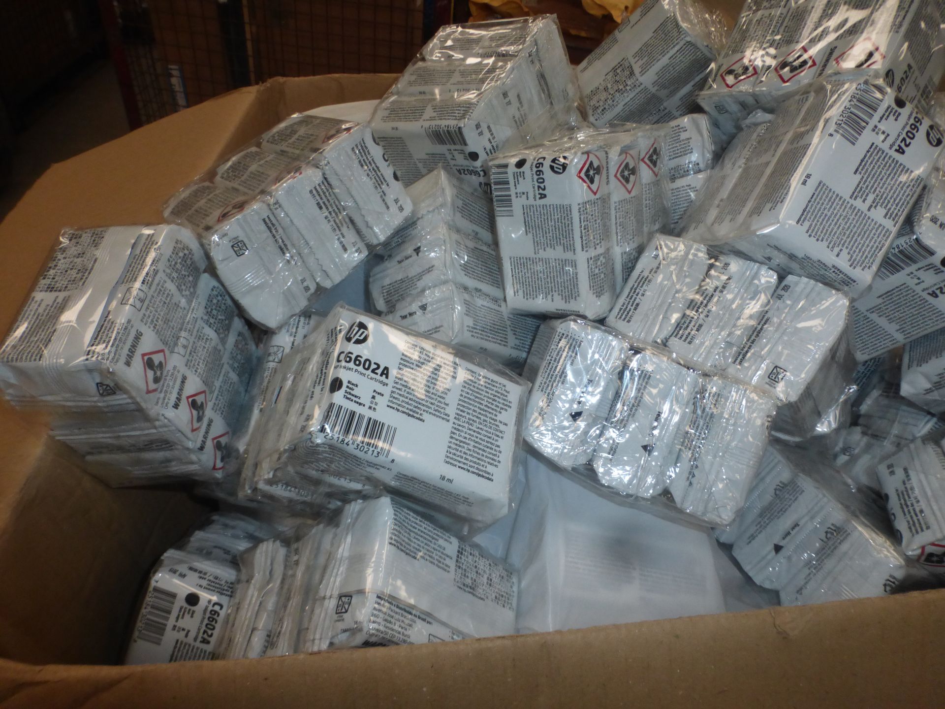 Approximately 120 individual HPC6602A black HP inkjet cartridges, install by Date: June 2020/