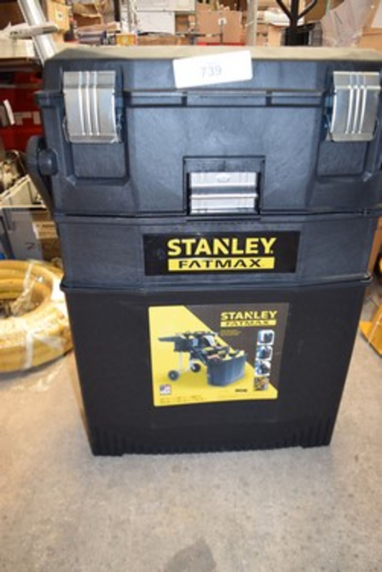 1 x Stanley Fatmax mobile workstation, code 1.94-210, size 54.9 x 41.3 x 73.3cm, some marks due to