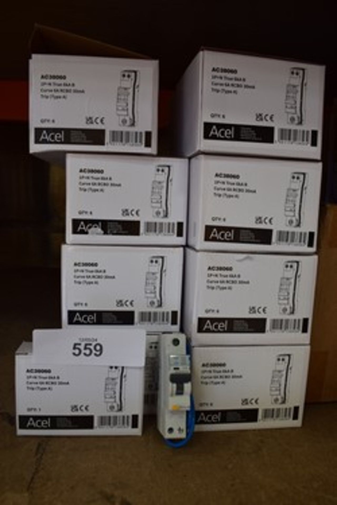 48 x Acel AC38060 1 P + N true 6ka B curve 6A RCBO 30m A trip type A units - New in box (GS4)