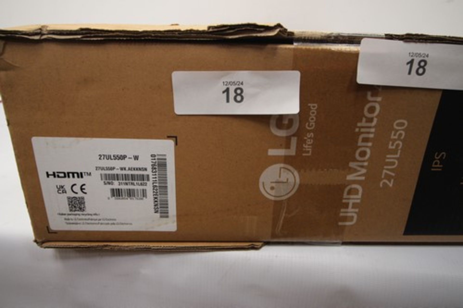1 x LG UHD 27" monitor, model No: 27UL550P - sealed new in box (ES3 cage) - Image 2 of 2