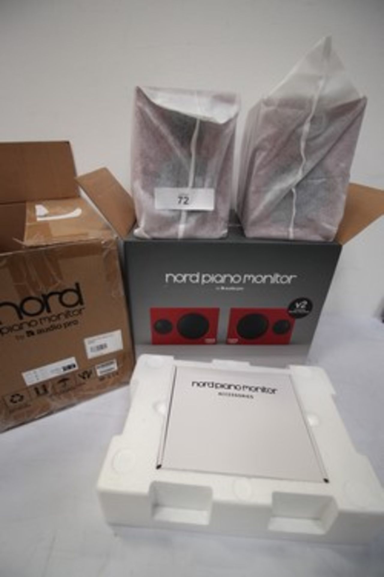 1 x pair of Clavia Nord V2 piano monitor speakers, Ref: 0834035001431 - new in box (ES8)