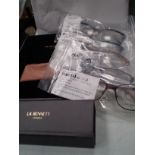 5 x pairs of L.K. Bennett spectacle frames and 5 x L.K. Bennett glass cases - sealed new in pack (