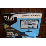 2 x Titus 19" backlit LED HDMI monitors, code 1.501.9623971 - New in box (ES14)