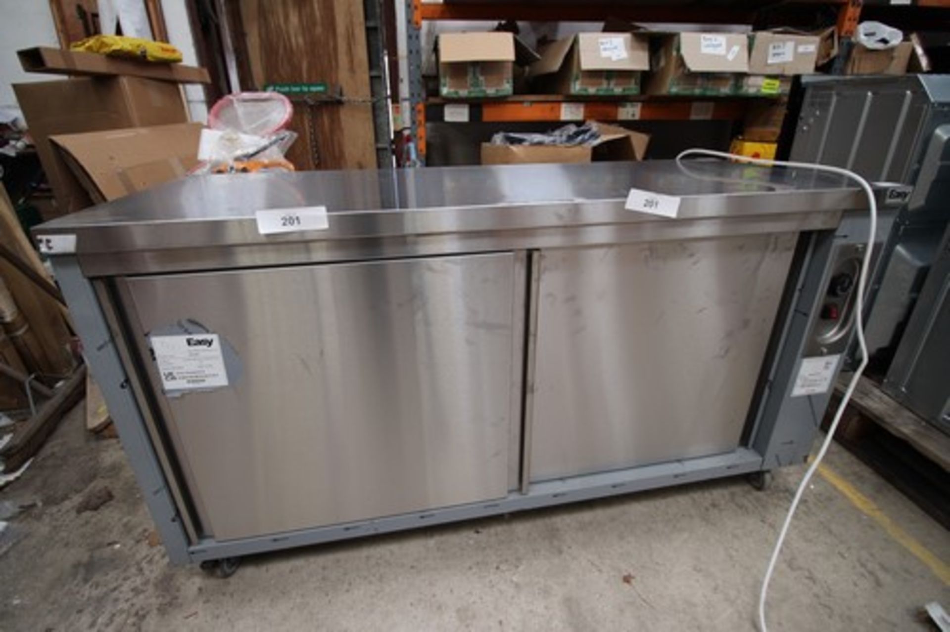 1 x Easy stainless steel hot cupboard, code AG1500, size 1500 x 600 x 850mm,. We have powered it