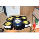 43 x Scotch black PVC tape, 50mm wide and 2 rolls of blue Technotape, 20mm wide - new (GS0)