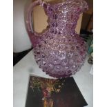 1 x Klimchi 'Hobnail' purple glass jug - new in box (C12A)