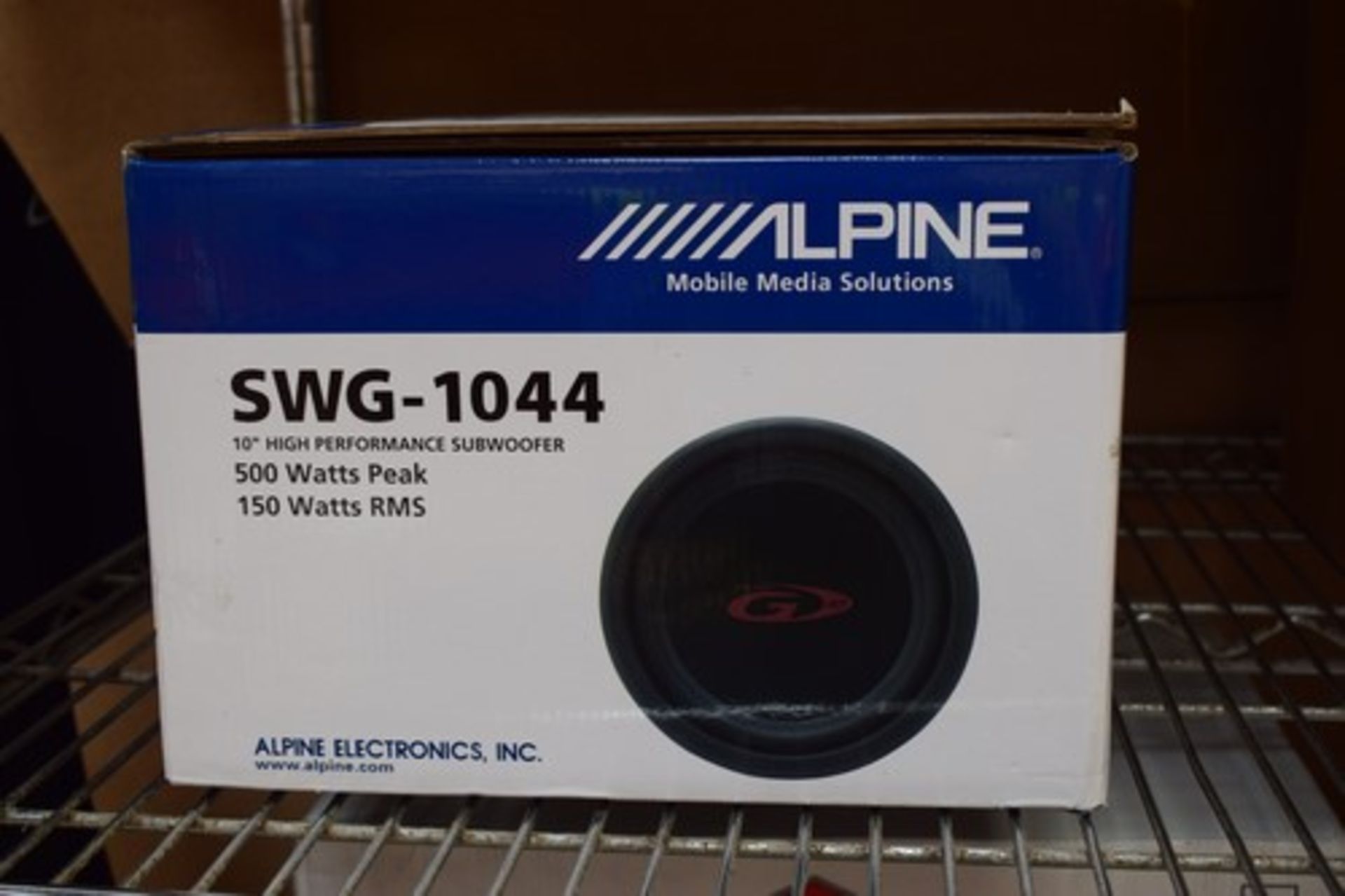 1 x Alpine 10" high performance Subwoofer, model: SWG-1044, EAN: 4958043540303 - new in box (SR)