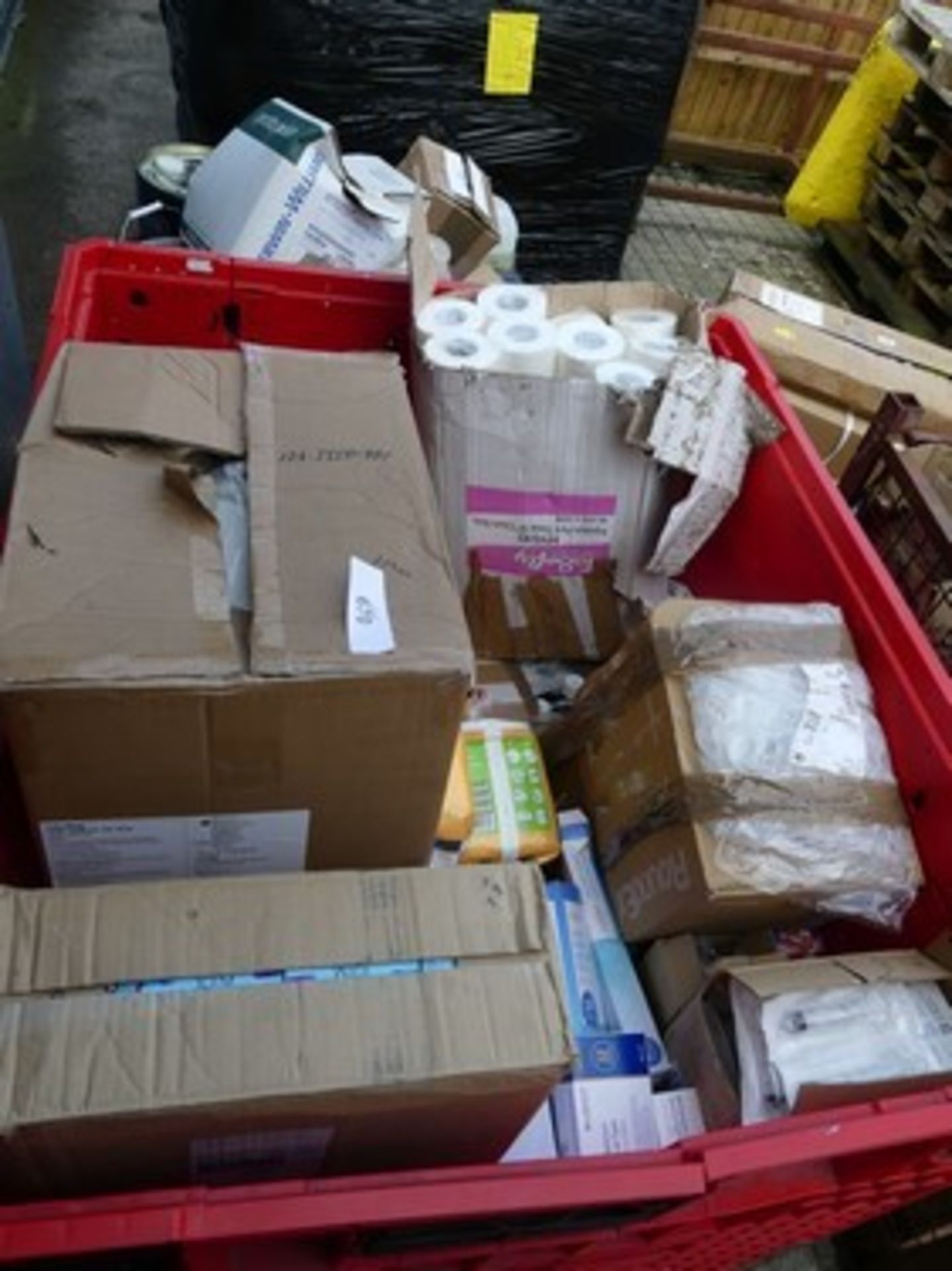 A magnum of medical products, including ID form incontinence pads, Medline gowns, microporous