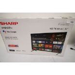 1 x Sharp 32" android TV, Model 32FH2KA - New (ES2)