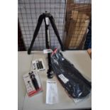1 x Manfrotto 055 aluminium tripod with horizontal column, item No: MT055XPRO3, together with 1 x M