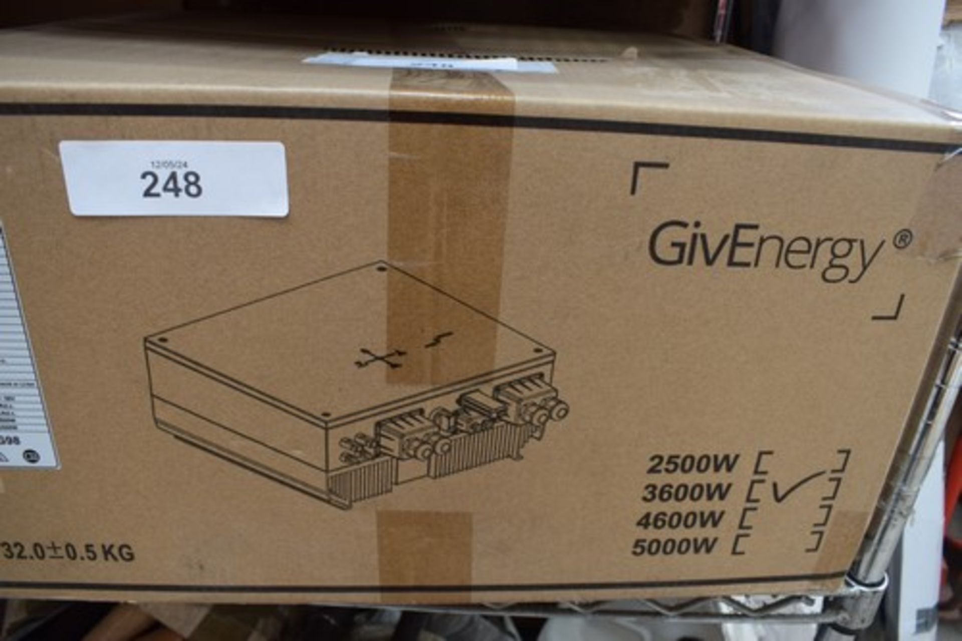 1 x Givenergy 3600W PV hybrid inverter, Model HY3.6, 600VDC - New in box (SR)