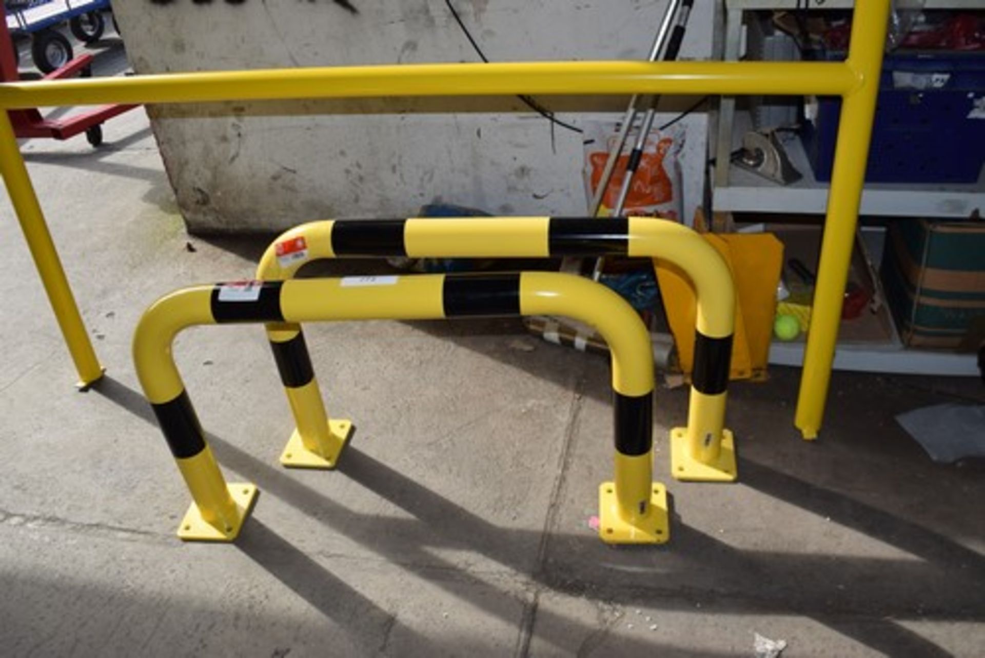 3 x High vis yellow steel guard rails, 1 x 2m(L) x 1.3m(H) and 2 x RS similar 1m(L) x 600mm(H), part - Image 2 of 3