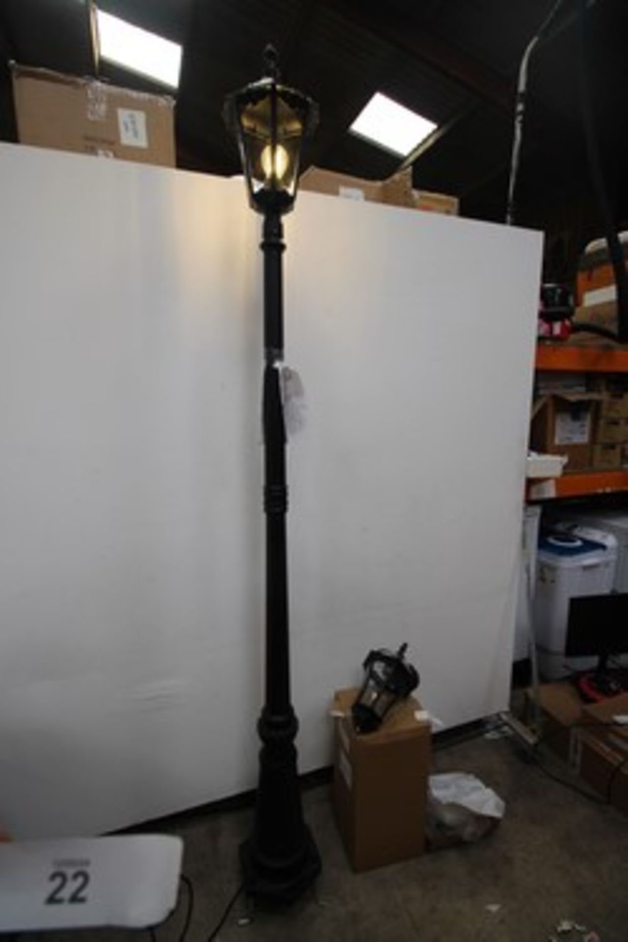 1 x Endon Burford metal lamp post with LED lamp, model: 76551, together with 1 x Drayton