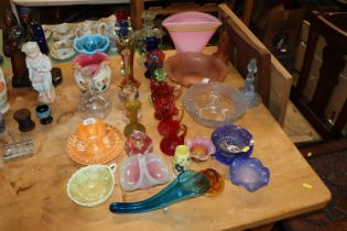 A collection of various coloured and Art Glass war