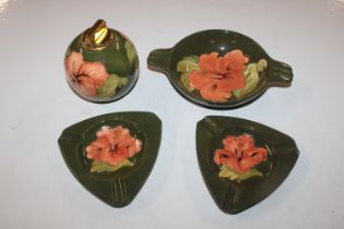 A Moorcroft Pottery "Hibiscus" patterned table lig