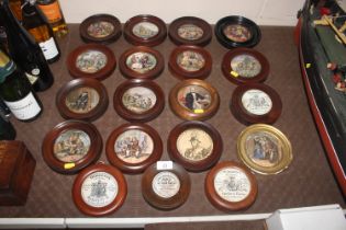 A collection of various Pratt ware pot lids