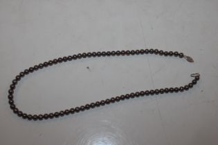 A single strand Tibetan cultured pearl necklace wi