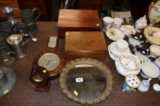 An inlaid trinket box and a mahogany writing box