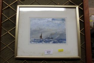 Robert Hay 1980, small oil study of a marine scene