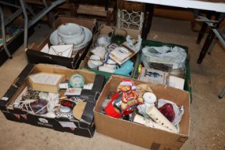 Five boxes of various sundry glass and china