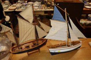 Two model yachts
