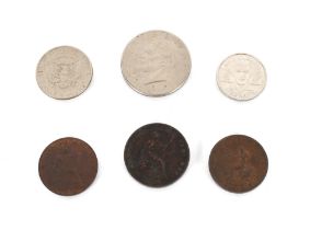 A bag of miscellaneous coins